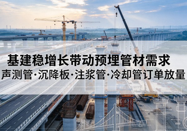 罗定基建稳增长带动预埋监测管材需求，声测管、沉降板、注浆管订单持续放量