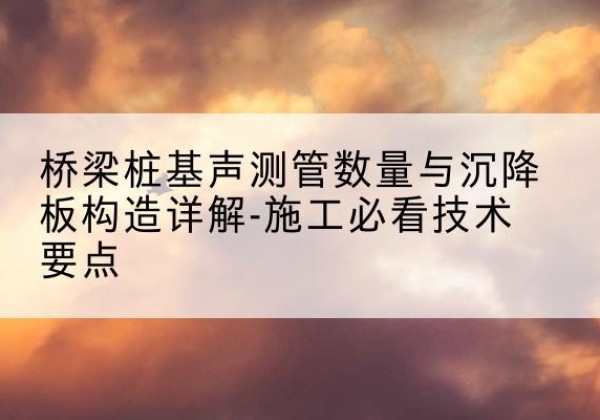 罗定桩基需要预埋几根声测管？-桥梁桩基声测管数量与沉降板构造详解-施工必看技术要点